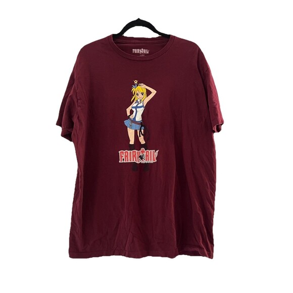 Fairy Tail Adult New T-Shirt - Lucy Heartfilia Hand Up Over Logo - Picture 2 of 5